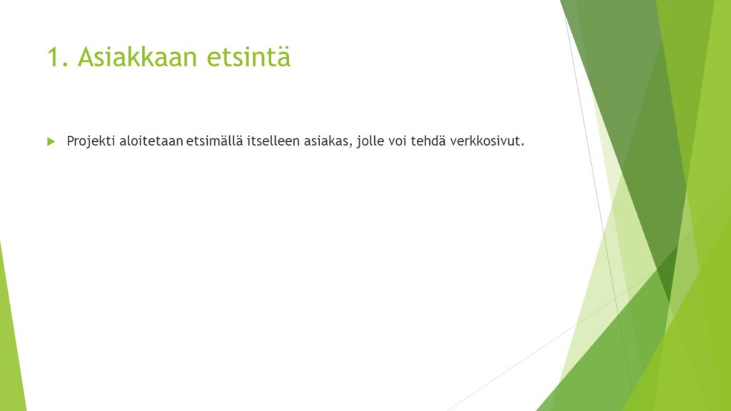 Asiakkaan etsintä