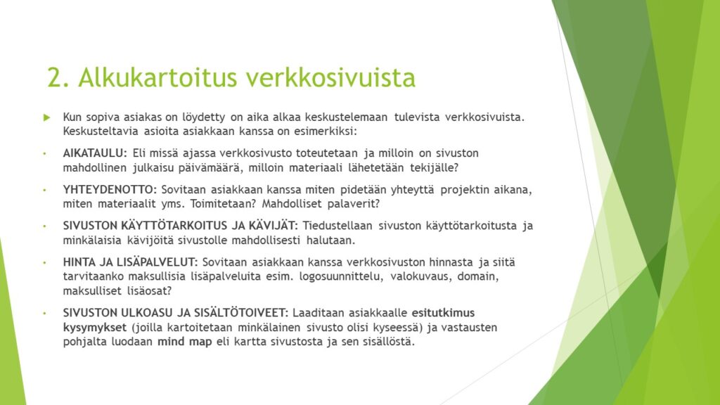 Kartoitus verkkosivuista