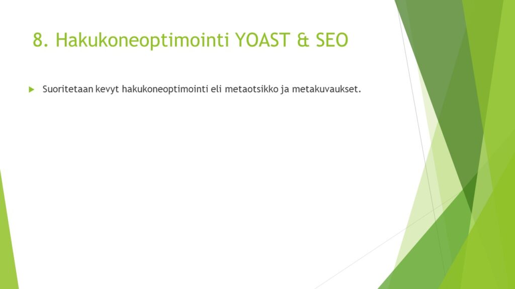 Hakukoneoptimointi verkkosivustolle