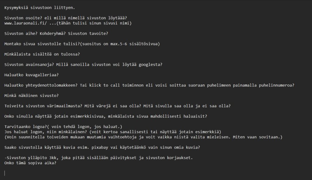 Esitutkimus sivustosta
